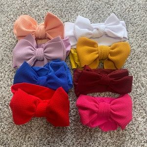 Baby Girl Headband Bows- Bundle of 8